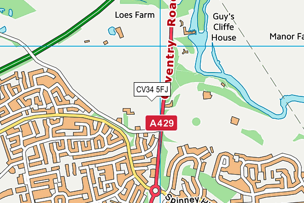CV34 5FJ map - OS VectorMap District (Ordnance Survey) CV34 5FJ map - OS VectorMap District (Ordnance Survey)