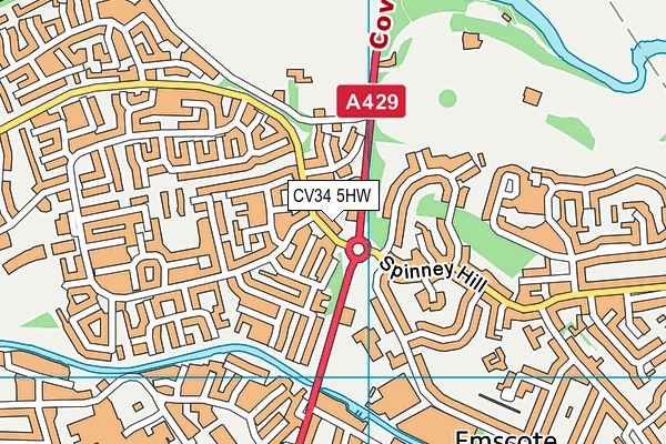 CV34 5HW map - OS VectorMap District (Ordnance Survey)