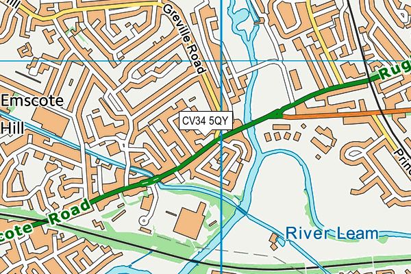 CV34 5QY map - OS VectorMap District (Ordnance Survey)