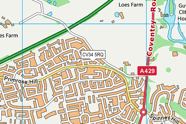 CV34 5RQ map - OS VectorMap District (Ordnance Survey) CV34 5RQ map - OS VectorMap District (Ordnance Survey)