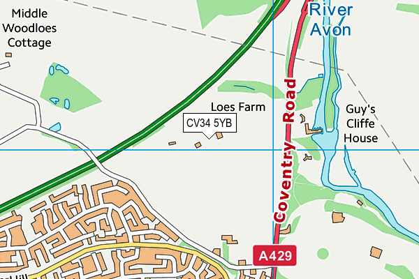 CV34 5YB map - OS VectorMap District (Ordnance Survey) CV34 5YB map - OS VectorMap District (Ordnance Survey)