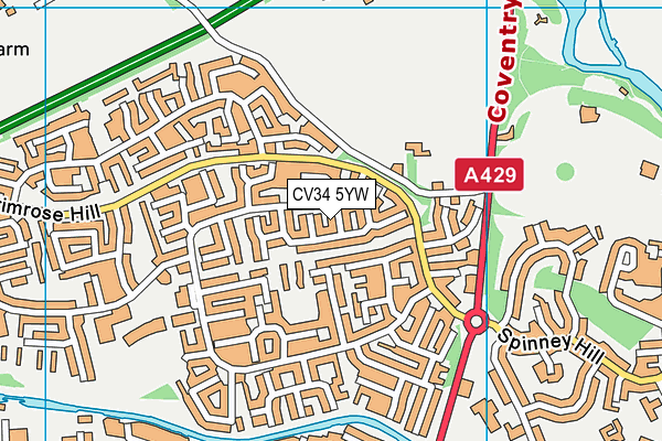 CV34 5YW map - OS VectorMap District (Ordnance Survey) CV34 5YW map - OS VectorMap District (Ordnance Survey)