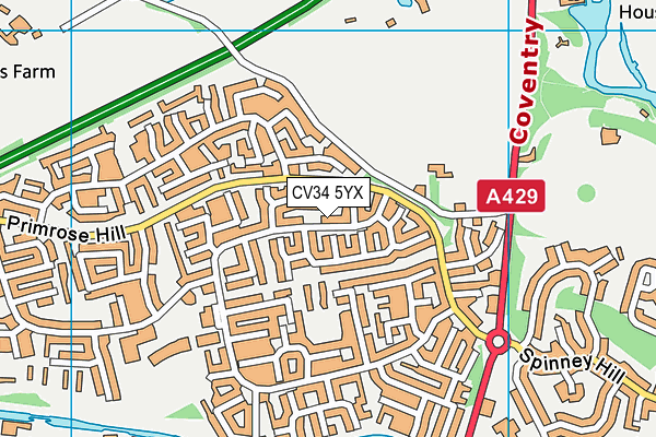 CV34 5YX map - OS VectorMap District (Ordnance Survey) CV34 5YX map - OS VectorMap District (Ordnance Survey)