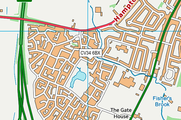 CV34 6BX map - OS VectorMap District (Ordnance Survey) CV34 6BX map - OS VectorMap District (Ordnance Survey)