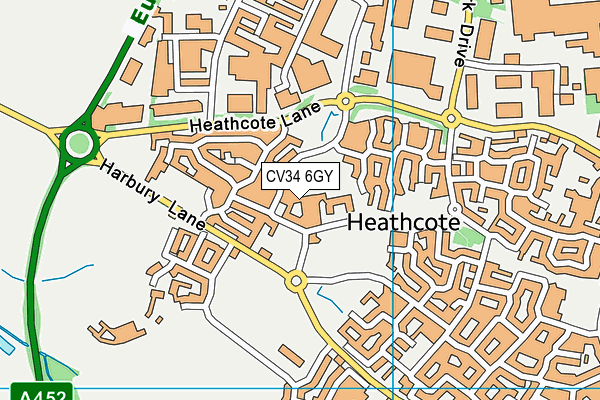 CV34 6GY map - OS VectorMap District (Ordnance Survey)
