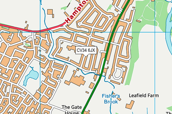 CV34 6JX map - OS VectorMap District (Ordnance Survey) CV34 6JX map - OS VectorMap District (Ordnance Survey)