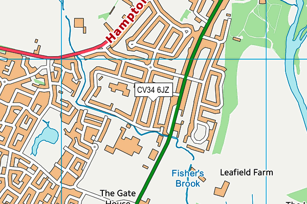 CV34 6JZ map - OS VectorMap District (Ordnance Survey) CV34 6JZ map - OS VectorMap District (Ordnance Survey)