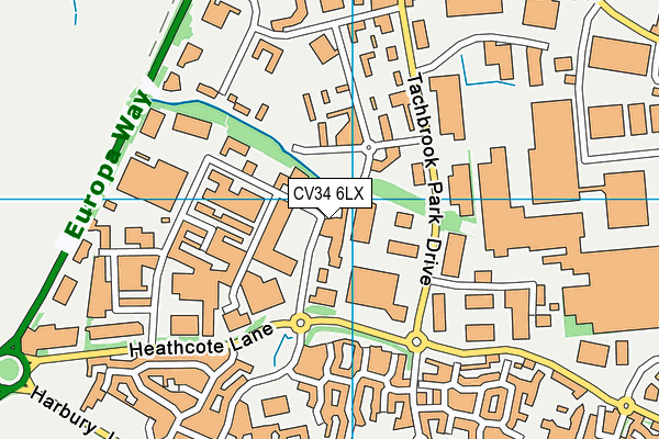 CV34 6LX map - OS VectorMap District (Ordnance Survey)