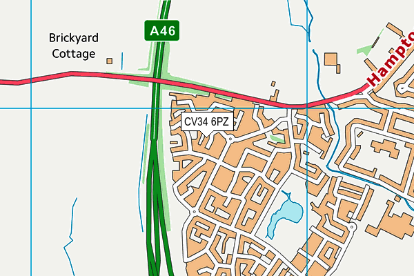CV34 6PZ map - OS VectorMap District (Ordnance Survey)