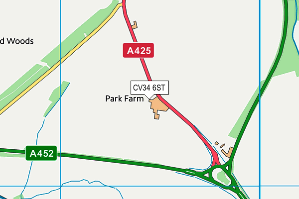 CV34 6ST map - OS VectorMap District (Ordnance Survey) CV34 6ST map - OS VectorMap District (Ordnance Survey)