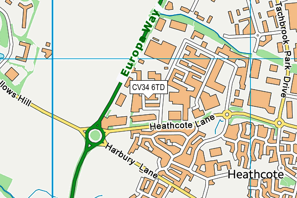 CV34 6TD map - OS VectorMap District (Ordnance Survey)