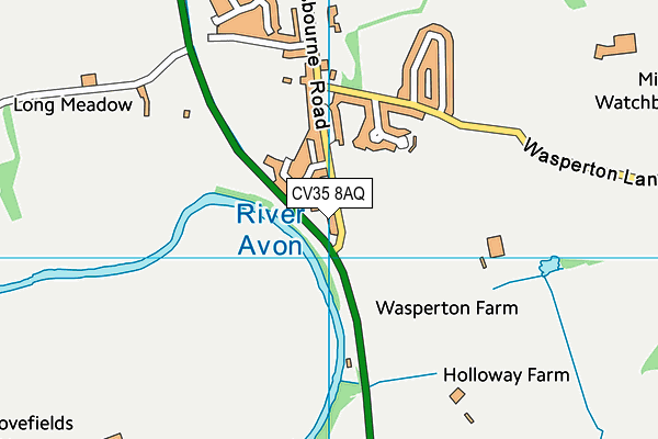 CV35 8AQ map - OS VectorMap District (Ordnance Survey)