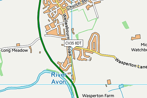 CV35 8DT map - OS VectorMap District (Ordnance Survey)