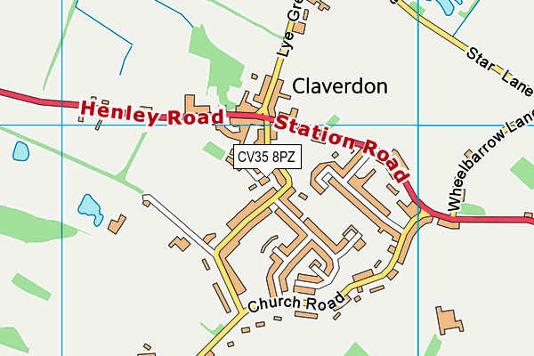 CV35 8PZ map - OS VectorMap District (Ordnance Survey) CV35 8PZ map - OS VectorMap District (Ordnance Survey)