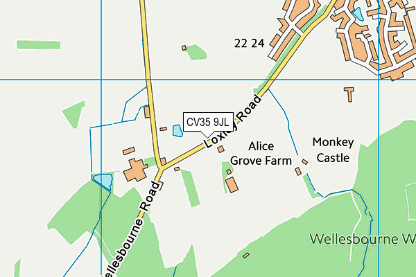 CV35 9JL map - OS VectorMap District (Ordnance Survey)