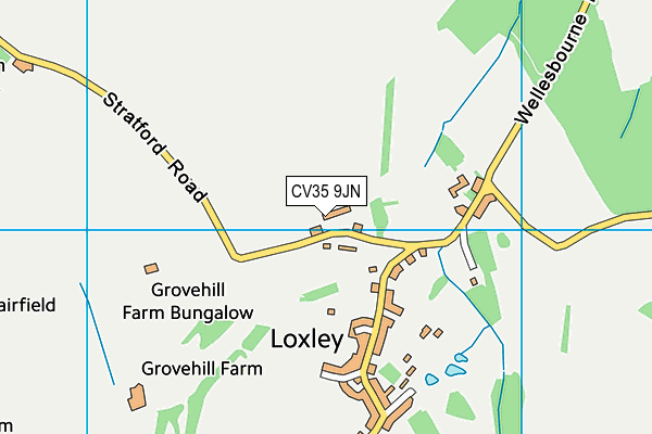 CV35 9JN map - OS VectorMap District (Ordnance Survey)
