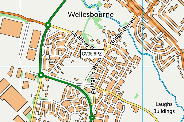 CV35 9PZ map - OS VectorMap District (Ordnance Survey)