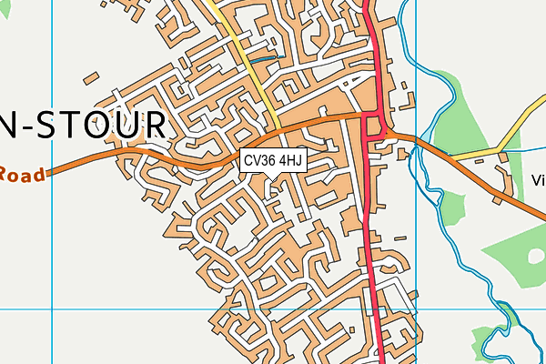 CV36 4HJ map - OS VectorMap District (Ordnance Survey) CV36 4HJ map - OS VectorMap District (Ordnance Survey)