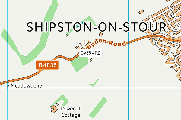 CV36 4PZ map - OS VectorMap District (Ordnance Survey) CV36 4PZ map - OS VectorMap District (Ordnance Survey)