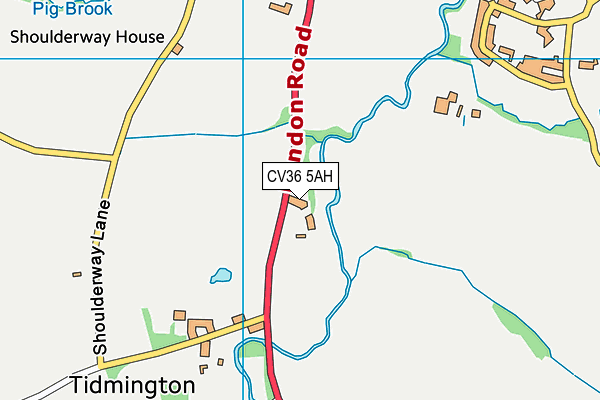 CV36 5AH map - OS VectorMap District (Ordnance Survey) CV36 5AH map - OS VectorMap District (Ordnance Survey)