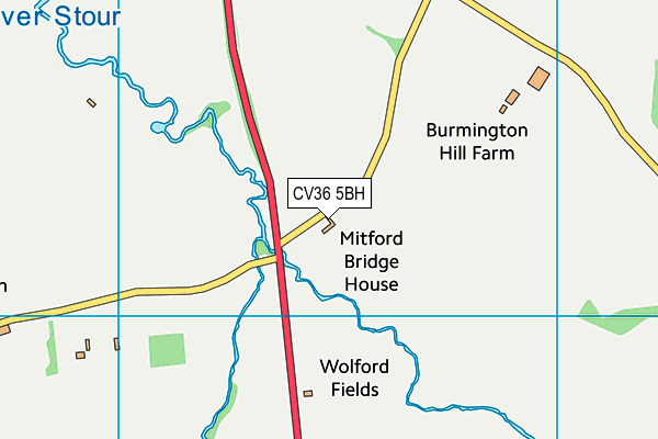 CV36 5BH map - OS VectorMap District (Ordnance Survey)