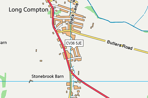 CV36 5JE map - OS VectorMap District (Ordnance Survey) CV36 5JE map - OS VectorMap District (Ordnance Survey)