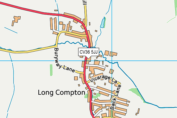 CV36 5JJ map - OS VectorMap District (Ordnance Survey) CV36 5JJ map - OS VectorMap District (Ordnance Survey)