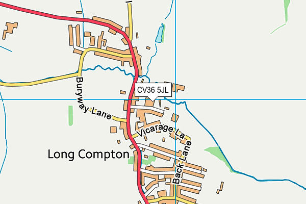 CV36 5JL map - OS VectorMap District (Ordnance Survey)