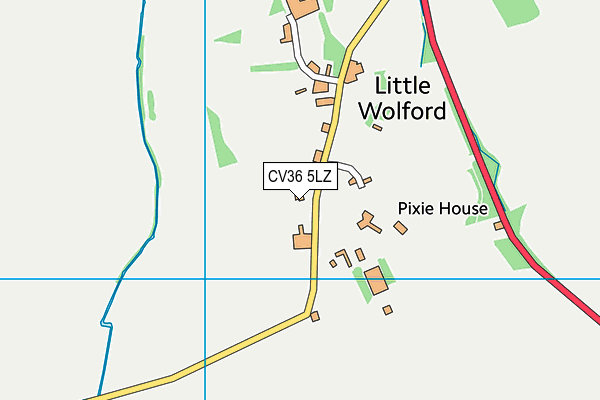 CV36 5LZ map - OS VectorMap District (Ordnance Survey) CV36 5LZ map - OS VectorMap District (Ordnance Survey)