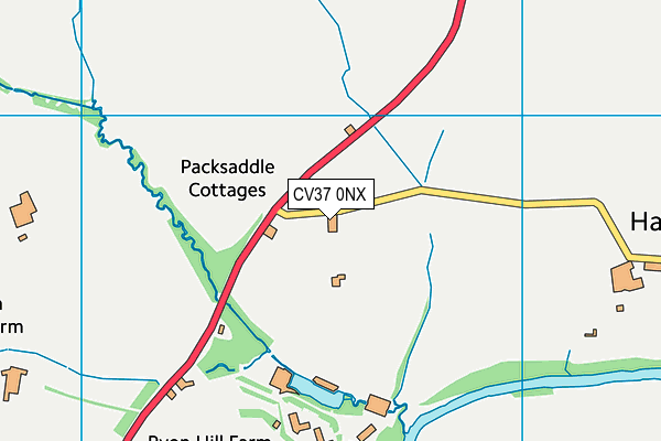 CV37 0NX map - OS VectorMap District (Ordnance Survey)
