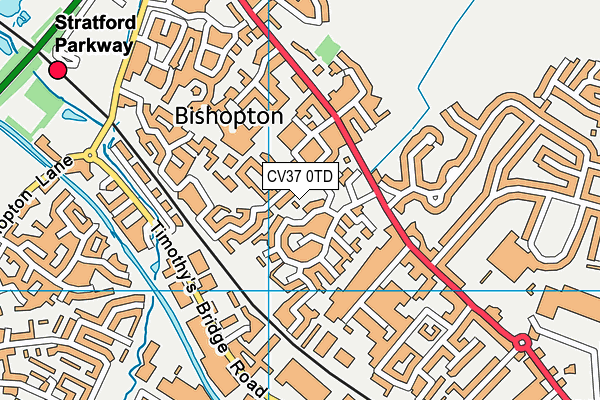 CV37 0TD map - OS VectorMap District (Ordnance Survey)