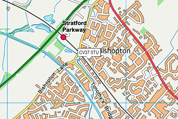 CV37 0TU map - OS VectorMap District (Ordnance Survey)