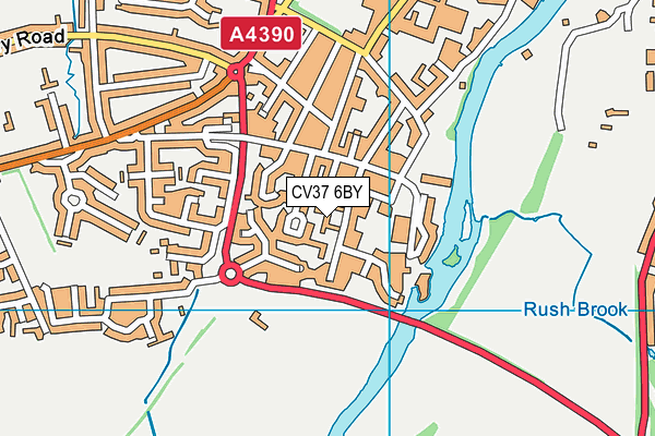 CV37 6BY map - OS VectorMap District (Ordnance Survey)