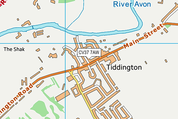 CV37 7AW map - OS VectorMap District (Ordnance Survey)