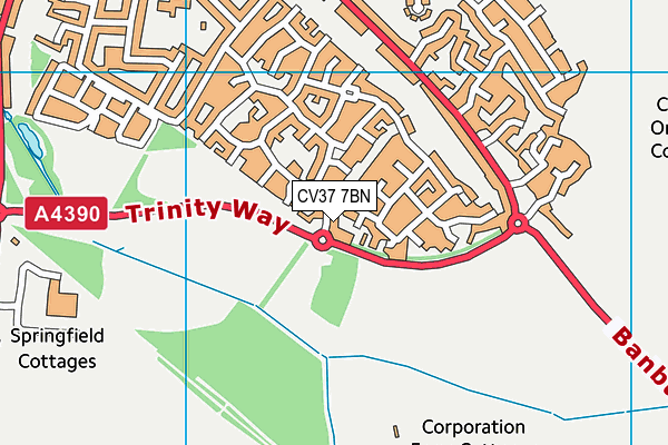 CV37 7BN map - OS VectorMap District (Ordnance Survey) CV37 7BN map - OS VectorMap District (Ordnance Survey)