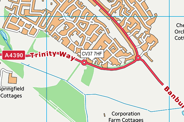 CV37 7HF map - OS VectorMap District (Ordnance Survey) CV37 7HF map - OS VectorMap District (Ordnance Survey)