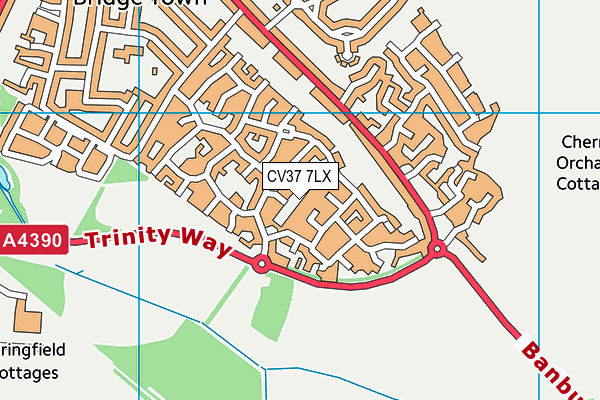 CV37 7LX map - OS VectorMap District (Ordnance Survey) CV37 7LX map - OS VectorMap District (Ordnance Survey)