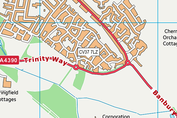 CV37 7LZ map - OS VectorMap District (Ordnance Survey) CV37 7LZ map - OS VectorMap District (Ordnance Survey)