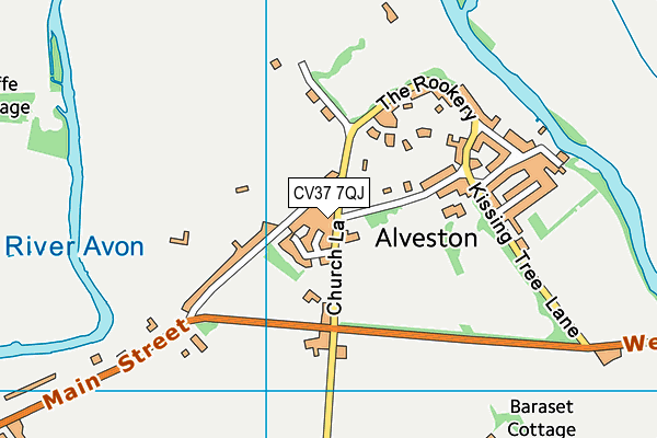 CV37 7QJ map - OS VectorMap District (Ordnance Survey) CV37 7QJ map - OS VectorMap District (Ordnance Survey)