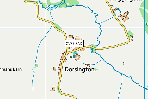 CV37 8AX map - OS VectorMap District (Ordnance Survey)