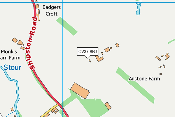 CV37 8BJ map - OS VectorMap District (Ordnance Survey) CV37 8BJ map - OS VectorMap District (Ordnance Survey)
