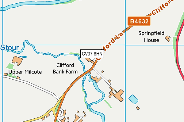 CV37 8HN map - OS VectorMap District (Ordnance Survey) CV37 8HN map - OS VectorMap District (Ordnance Survey)