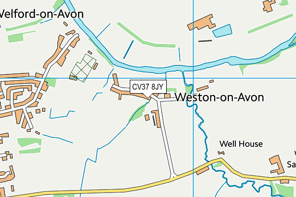 CV37 8JY map - OS VectorMap District (Ordnance Survey) CV37 8JY map - OS VectorMap District (Ordnance Survey)