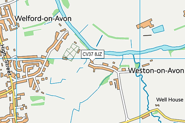 CV37 8JZ map - OS VectorMap District (Ordnance Survey) CV37 8JZ map - OS VectorMap District (Ordnance Survey)
