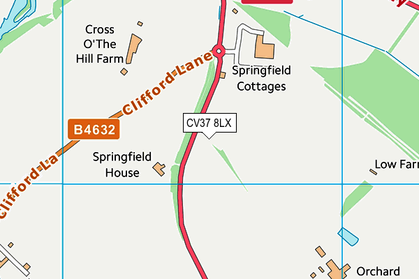 CV37 8LX map - OS VectorMap District (Ordnance Survey) CV37 8LX map - OS VectorMap District (Ordnance Survey)