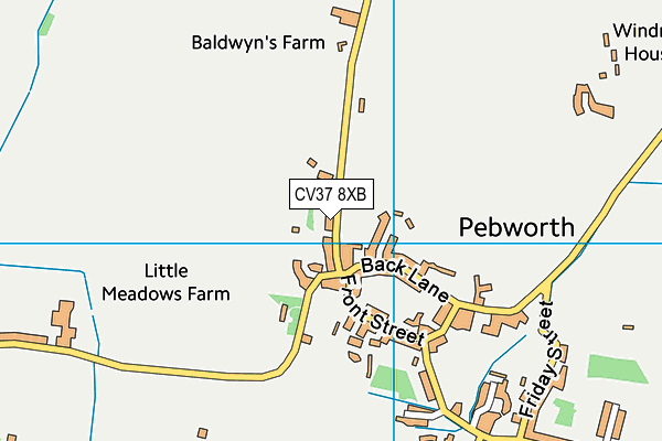 CV37 8XB map - OS VectorMap District (Ordnance Survey)