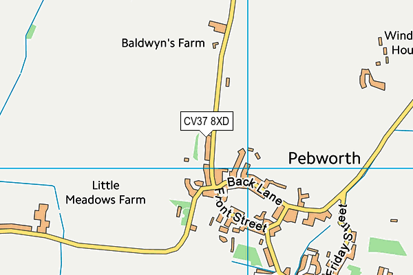 CV37 8XD map - OS VectorMap District (Ordnance Survey)
