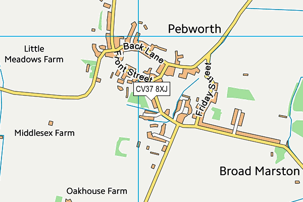 CV37 8XJ map - OS VectorMap District (Ordnance Survey)