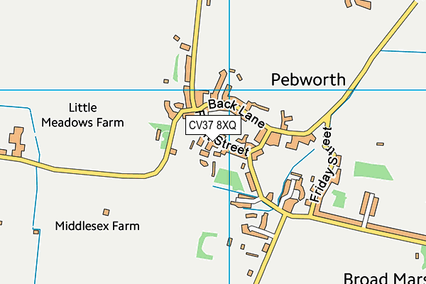CV37 8XQ map - OS VectorMap District (Ordnance Survey)