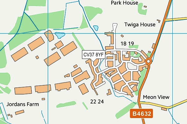 CV37 8YF map - OS VectorMap District (Ordnance Survey)